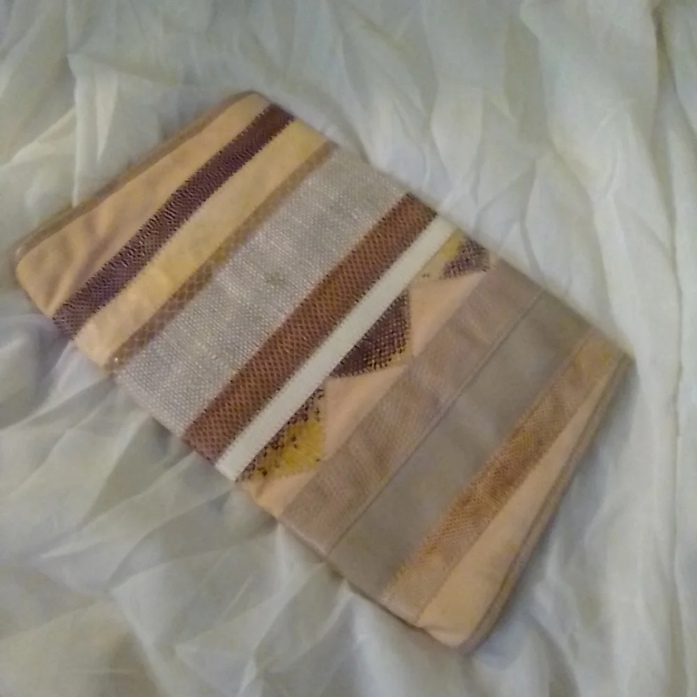 Furst & Mooney Clutch Purse Women's Medium Multicolor Striped Envelope Style